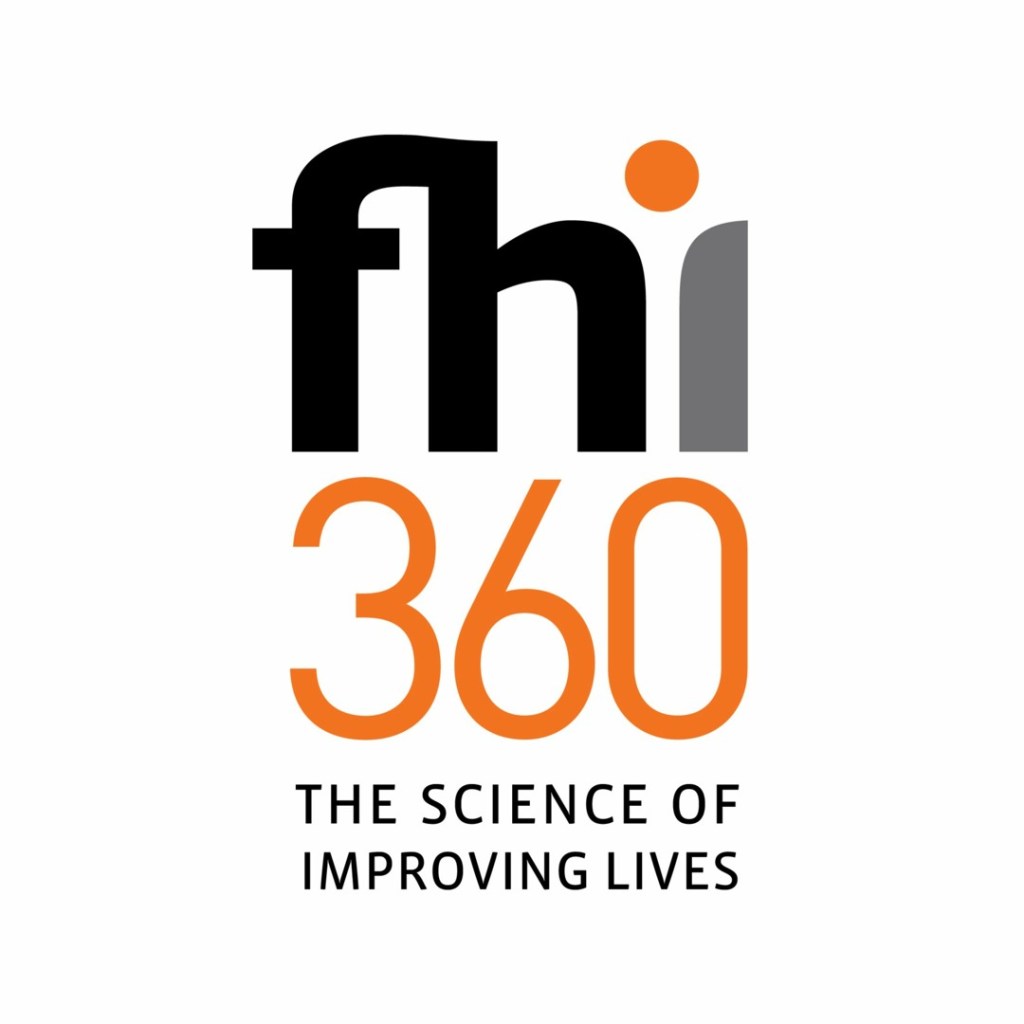 A minimalistic logo featuring the text "fhi" in lowercase, with "360" in orange numerals. Below, the tagline reads "THE SCIENCE OF IMPROVING LIVES" in black uppercase letters.